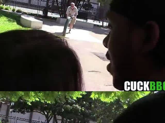 Sleazy Cuck Creeps On Interracial Pair Screwing