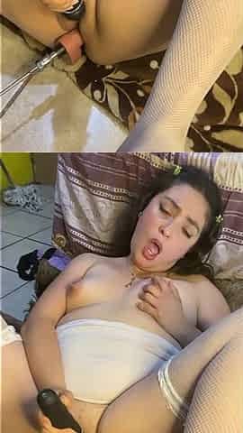 Beautiful and Rich Woman Masturbating Very Rich with Her Domi and Pushing Machine