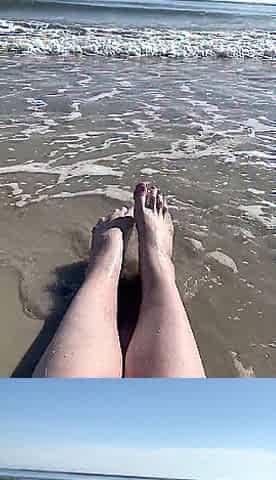 Waves Crashing on Size 16 Feet & Legs