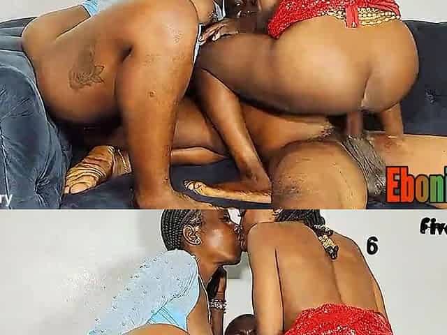 Sensual ebony enjoys passionate petite with big ass