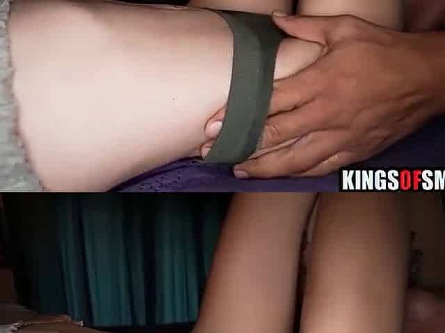 Slender Angel Stretched By Large Ebony Dong