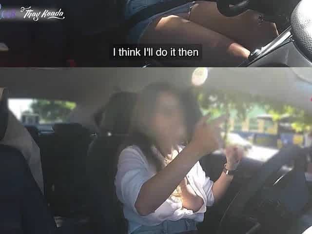 Hawt wife out of pants asking for directions and letting the stranger touch her