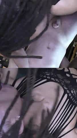 Ebony Babe Violette Love Debut Bukkake