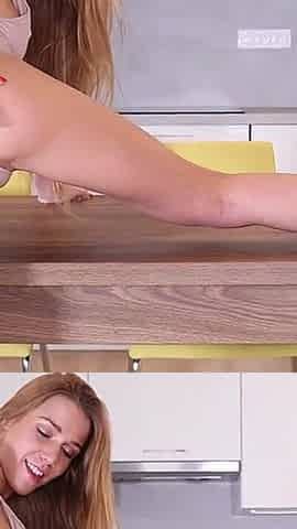 Alexis Crystal with Her Dildo on Table