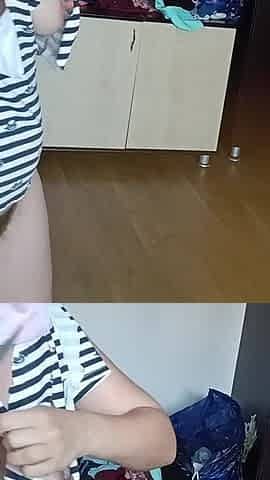 Amateur Woman Has Fun Trying on Clothes and Cutting Them