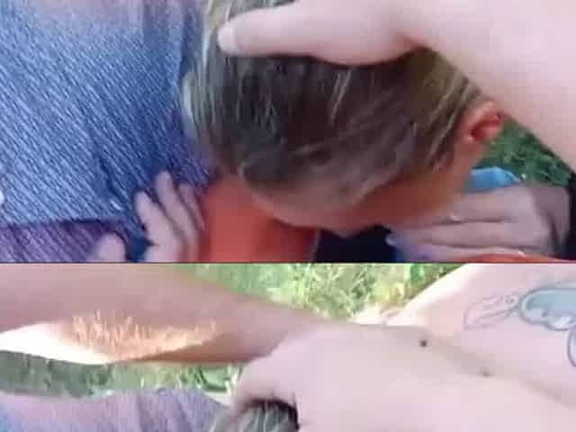je lui fait sucer des bites en bukkake