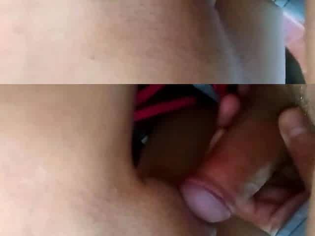 He cums on her panties before the christmas party starts