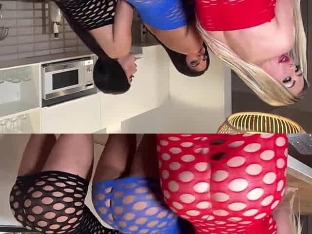 Foursome. Devouring a Large Dong That Fills Our Throats With Jizz