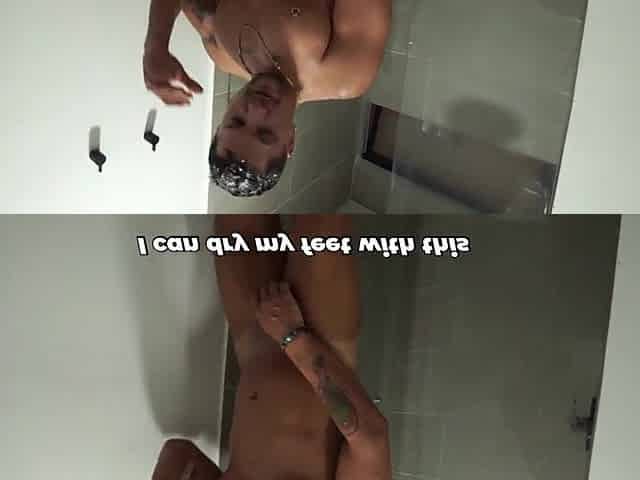 Breasty redhead plays a joke on her brother-in-law in the shower