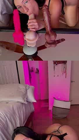 Flexible Brunette Babe Explores Solo Masturbation With Pink Dildo
