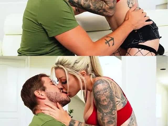 Blonde ink MILF gets pussysmashed by BF