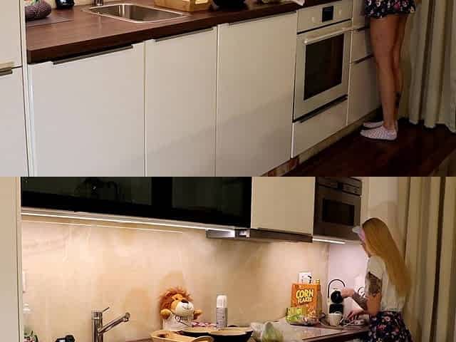 Hot Blonde College Cheerleader at Home in Shortest Short Mini Skirt to Take Panties off and Flash Her Pussy