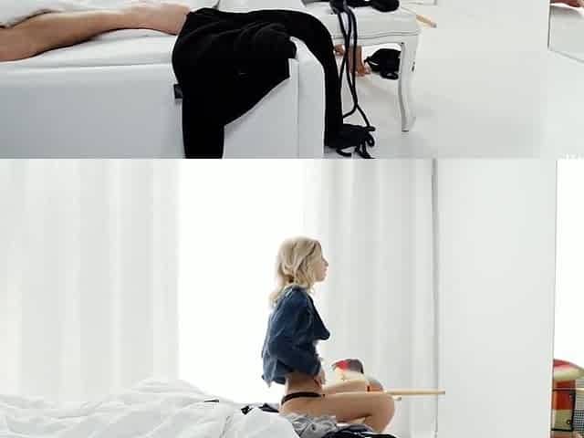 While Her Husband Is , His Young Wife Masturbate Pussy Handles