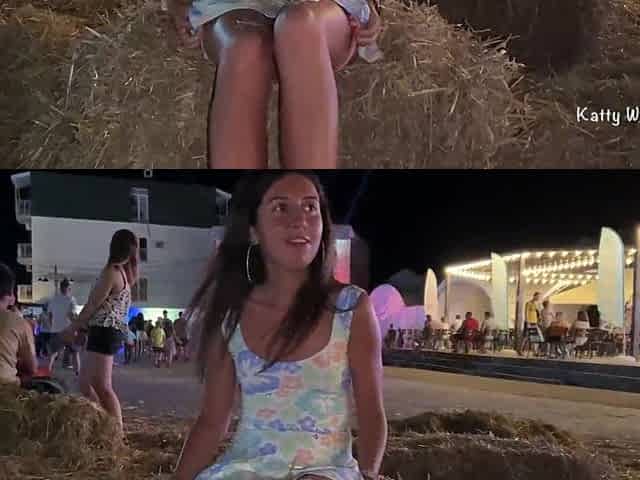 Barefaced beauty took off her pants in public