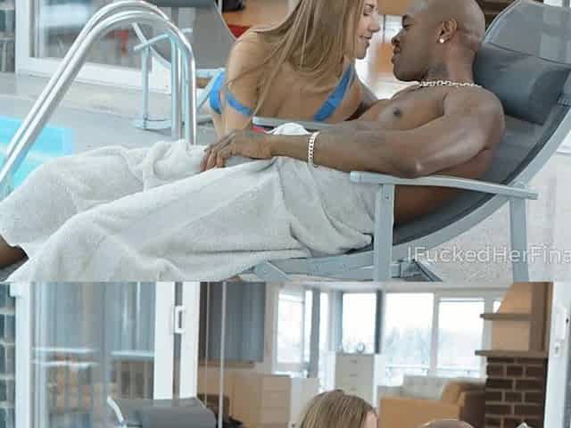 I Screwed Her Lastly - Interracial pair cuddles on a daybed