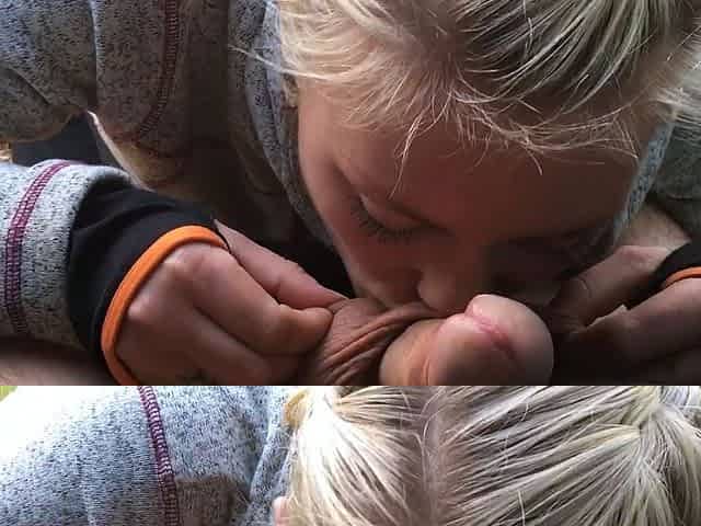 Blonde Amateur GF Blowjob With Cumshot