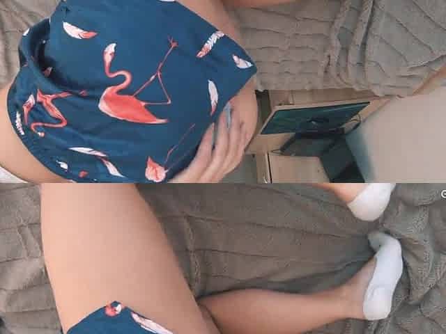 A beauty with a nice-looking booty likes to bang in the one and the other holes