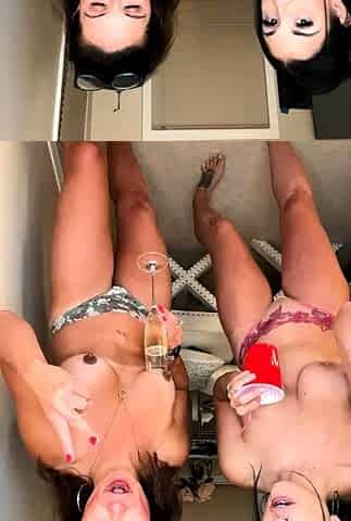 Blonde and brunette MILF have steamy lesbian oral sex