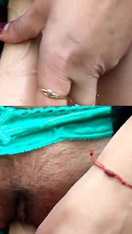 Masturbating and fucking my pussy outside in spring