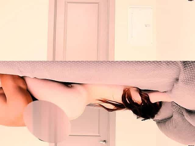 Pink labia close up of naive brunette