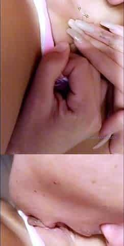 Amateur brunette works on a big cock