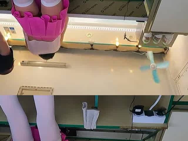 eighteen yo angel working in white nylons pearl belts pink mini petticoat and braless for additional money.MP4