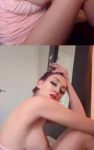 Europeam stepmom Artemisia Love showing her soaked melons smokin' fetish sesh