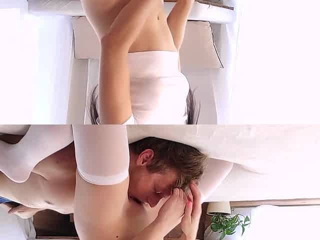 Teen with small tits and a flat stomach knows exactly how to ride a man's face