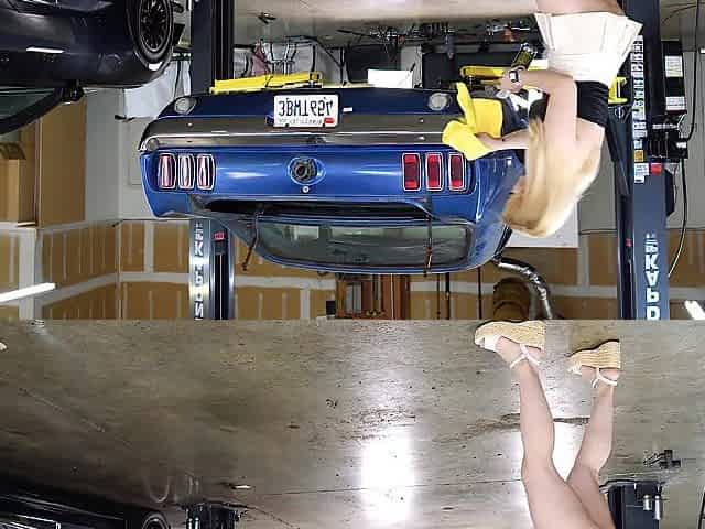 ASMR: Breasty Blond Shows Us Her Round Booty During the time that Cleaning Car