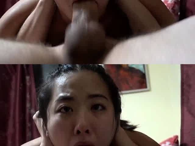 Amateur Asian College Teen Gives Blowjob