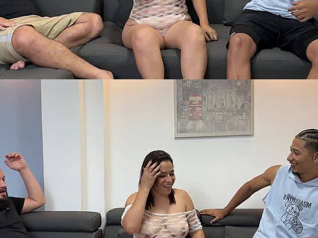 Cuckold Boyfriend Watches Me Suck Another Cock and They Fuck Me Until They Both Cum on My Face