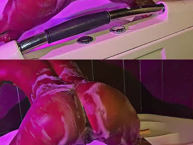 Insanely Soapy Black Butt In Tub - See Her Get Soaked & Slippery.
