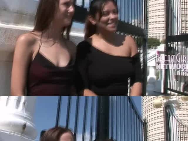 Latin chick Lesbos Flash In Public And In A Limo