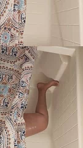 Wife gets caught playing with her snatch in the shower by spouse