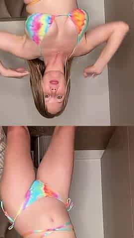 Rainbow Bikini Striptease + Pussy Play