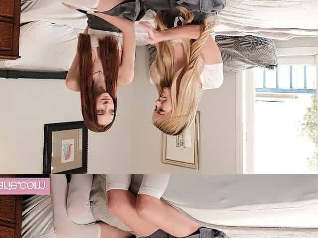 Excited Besties Melanie Marie & Ashley Tee Share Large White Wang In Wild Three-some