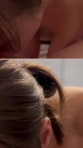 Mature with Big Saggy Boobs Sucking the Cum Out of Friends Dick and Swallowing
