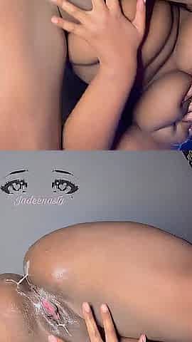 Creamy anal fingering