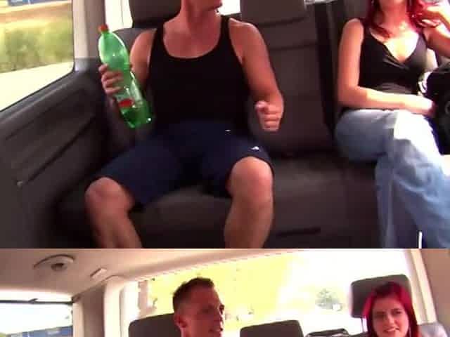 Redhead Euro Girl with Perfect Tits Fucked Hard in a Van