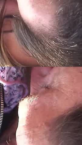 Old dude fucks young chick outdoor in Prague