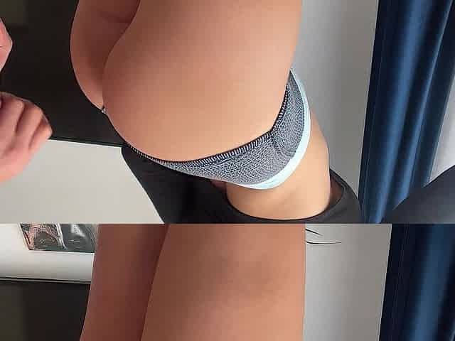 ejaculation on hawt butt,with hawt fitness gal