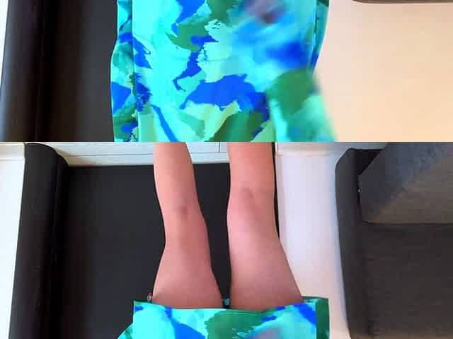 gassy kat Green blue short dress standing sexy ass ripping