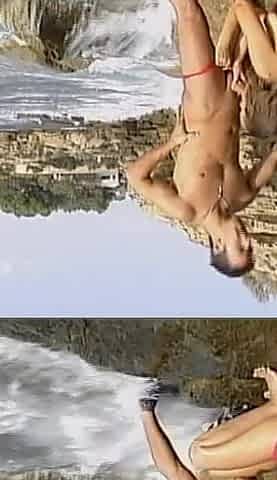 She Give a Nice Suck a Big Cock of His Friend While They Are in the Beach