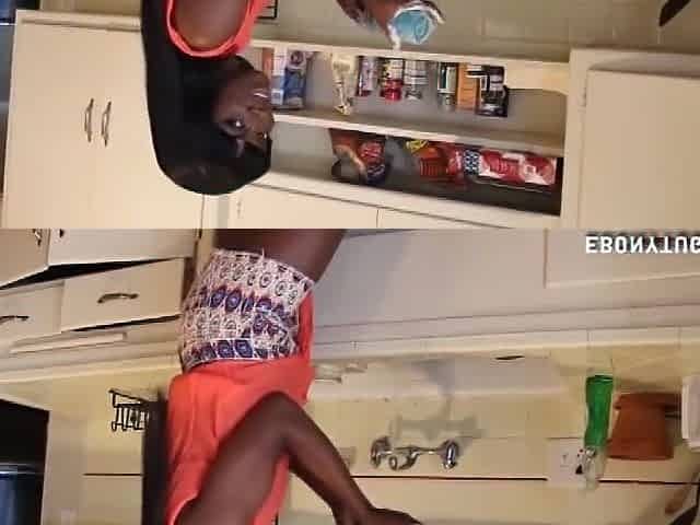 Black Chick Strokes A White Dong