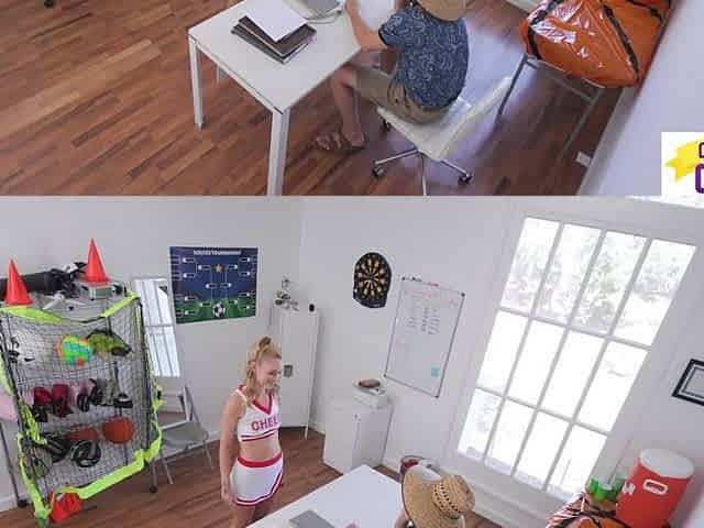Beautiful Golden-haired Cheerleader Khloe Kingsley convinces Tutor: No Pants, No Problem