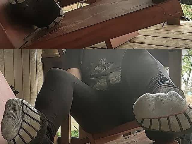 Impure Foot Tease from Ginger In Ebony Vans And Tights