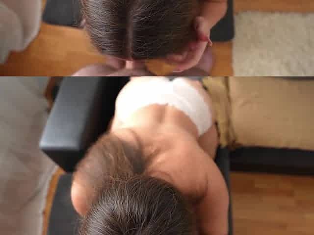 Rough doggystyle and creampie with big ass in white panties