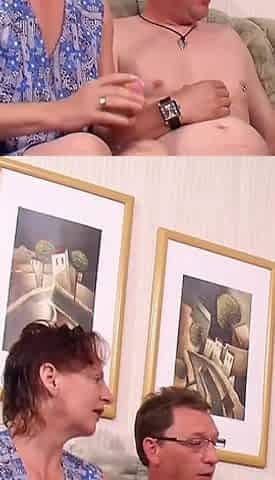 Wild German threesome with two mature to orgasm