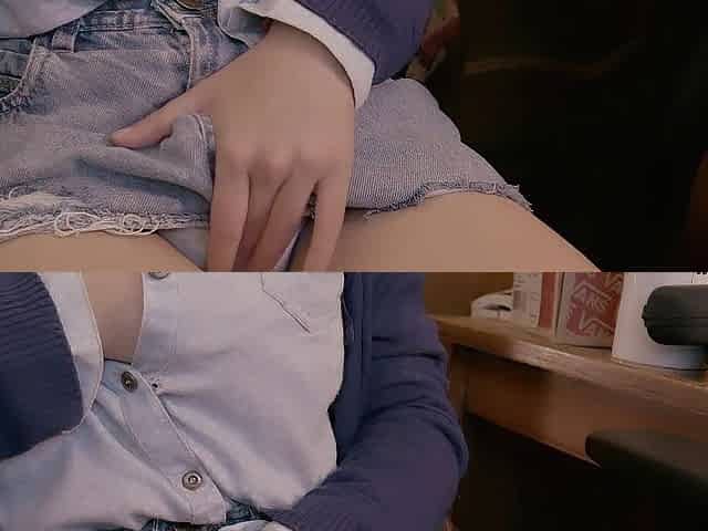touching myself at my work office with my raiment on