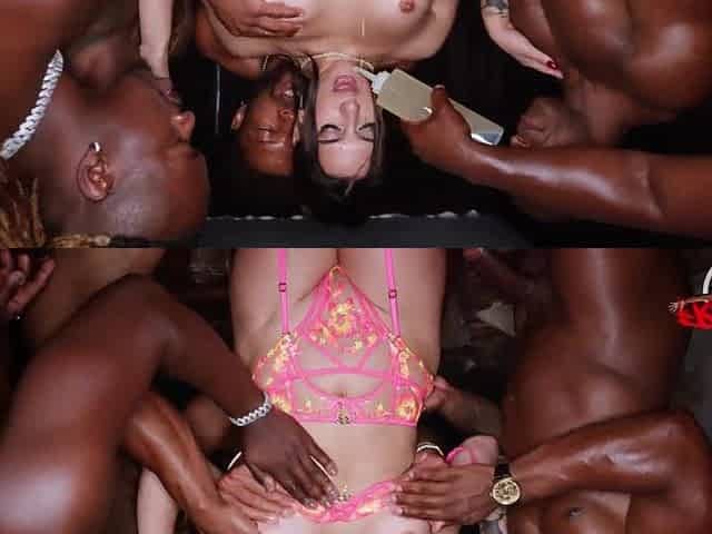 GANGANG OF THE YEAR with Lena Coxx destroyed by 5 BBC including double penetration/DAP